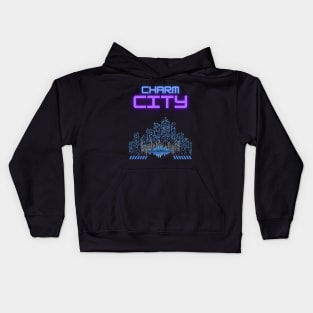 CHARM CITY NEON SET DESIGN Kids Hoodie